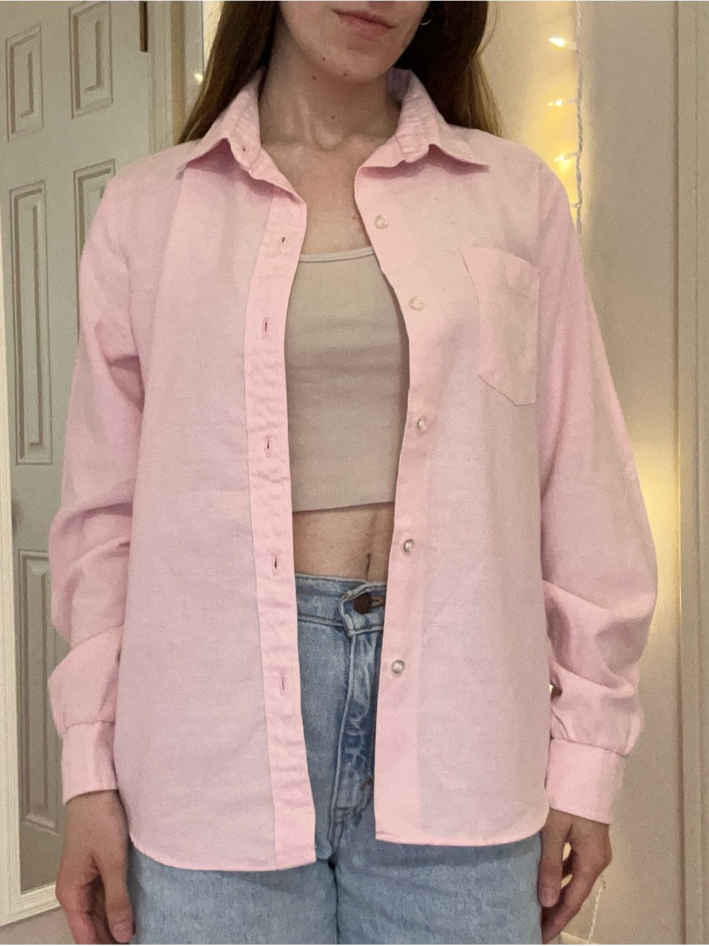 Vintage Pink Button Up Shirt
